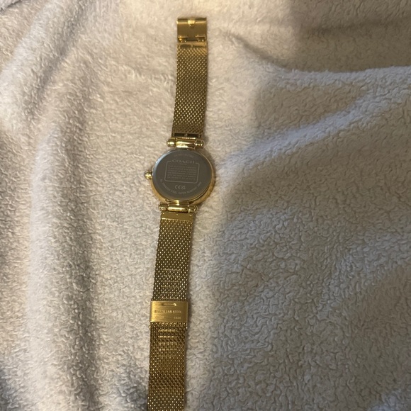 Coach Women's Gold and Silver Textured Watch - Picture 3 of 4
